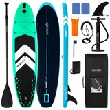 SereneLife SUP Board Aufblasbar Set – Stand Up Paddling Board mit Zubehör und rutschfestem Eva-Deck für See, Fluss, Touring, Yoga und Freizeit