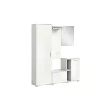 VCM PREGO Garderobenschrank 165x191x37 cm weiß