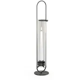 höfats Windlicht OVAL CANDLE Edelstahl/Glas Schwarz
