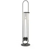 höfats Windlicht OVAL CANDLE Edelstahl/Glas Schwarz
