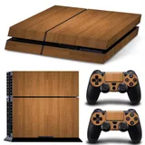 DOTBUY PS4 Skin Aufkleber Sticker Design Folie schützende Haut Schale für Sony Playstation 4 Konsole und 2 Dualshock Controller (Brown Wood)