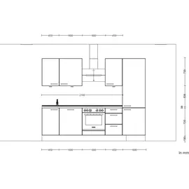Nobilia ""Structura II"", braun (küche: eiche sierra, korpus: eiche sierra nachbildung, arbeitsplatte: beton schiefergrau nachbildung, B:270,3cm H:216,6cm T:60cm, Komplettküchen-Sets, vormontiert, Ausrichtung wählbar, Breite 270 cm, wahlw. mit E-Geräten