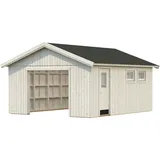 Palmako Garage Andre 21,5 m2 Kit Natur Unbehandelt 448 cm x 548 cm Nordic+