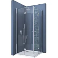 SOGOOD doporro Eck-Duschkabine Eckdusche Ravenna26 120x90x190cm Duschabtrennung ESG-Sicherheitsglas Klarglas inkl. beidseitiger Easy-Clean-Beschichtung