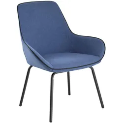 Dmora Bürostuhl Mackay, Bürostühle für Wartezimmer, Ergonomischer Wartezimmerstuhl, 66x59h90 cm, Blau