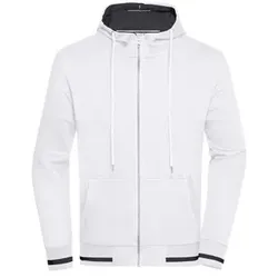 Herren Club Kapuzenjacke JN776, weiß/navy-blau, Größe XL - weiss - XL