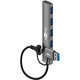 goobay 2in1 Slim 4-Port USB-Hub, 5 Gbit/s