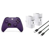 Xbox Wireless Controller - Astral Purple+Venom 1100-mAh-Akku mit hoher Kapazität, Doppelpack - Weiß Series X & S One