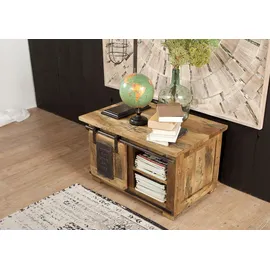 MASSIVMOEBEL24.DE Truhe Mango 76x51x46 Natur lackiert Railway #134