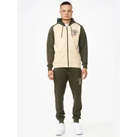 Lonsdale Stretton Trainingsanzug - Olive / Beige - L