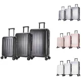 interGo Trolley Grau L Reisen mit 4 Rollen und TSA Schloss