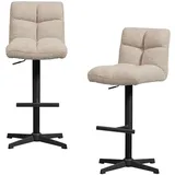 Woood Barstuhl 2er-Set Vinny 58 x 114 cm Beige