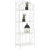 TPFGarden Standregal, Weiß, Metall, 60x158x33 cm, Wohnzimmer, ,