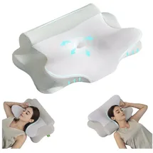 luxuskollektion Nackenkissen Memory Foam Seitenschläfer 60 x 39 x 10,12 cm Weiß