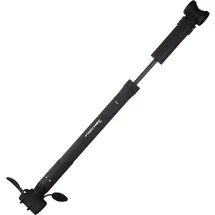 Fischer Fahrrad Luftpumpe für Rahmenbefestigung, mit Duokopf für alle Ventile (AV, DV, SV), Schwarz, Klemmweite einstellbar