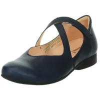 Ballerina THINK "GUAD2" Gr. 43, blau (navy) Damen Schuhe Business-Halbschuhe Spangenschuh, Slipper, Festtagsschuh mit zusätzlichem Elastikeinsatz
