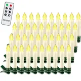 monzana MONZANA® LED Weihnachtsbaumkerzen Kabellos 40er Set Batterie Timer Christbaumkerzen Tannenbaumkerzen