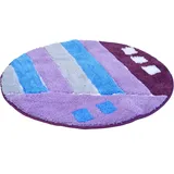 KiNZLER Badematte Gembloux, Höhe 20 mm, rutschhemmend beschichtet, fußbodenheizungsgeeignet, Polyester, rund, Badteppich, als rechteckig & rund erhältlich lila rund | Ø 80 cm x 20 mm