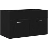 VidaXL Waschbeckenunterschrank Schwarz Eiche 90x38,5x46 cm Holzwerkstoff