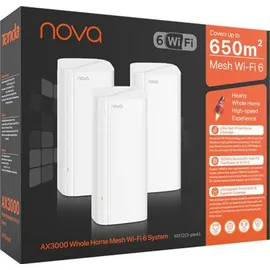Tenda Nova MX12 Mesh WLAN System AX3000 1733 Mbit/s weiß 3 St.