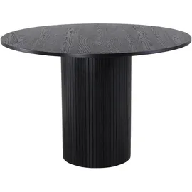 VCM Esstisch Ø110cm Schwarzes Eichenfurnier.