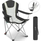 HOMECALL Campingstuhl Anglerstuhl Schwarz/Weiß