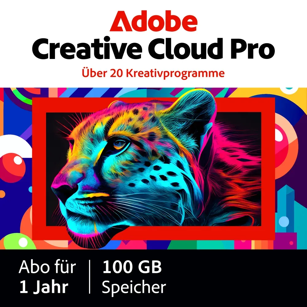 Adobe Creative Cloud Pro | 2 Installationen | 1 Jahr | 100 GB Cloud-Speicher