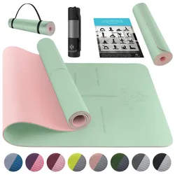 KESSER® Gymnastikmatte mit Tragegurt rutschfest TPE Yogamatte Gepolstert & rutschfest Fitnessmatte , 183 x 61  Trainingsmatte für Fitness Sportmatte, Pilates & Gymnastik Workout extradick