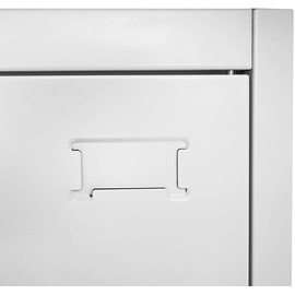 Mendler Aktenschrank HWC-H17, Stahlschrank Büroschrank 2 Türen abschließbar Metall ~ 185x90x40cm grau