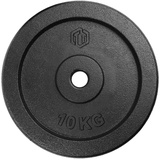 Sporttrend 24 Hantelscheiben Hantelscheibe 10KG Gusseisen 30/31mm, Gewichtsscheibe schwarz