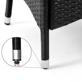 CASARIA Gartenstuhl 59 x 59 x 88 cm schwarz 3 St.