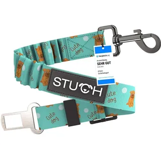 STUCH Universeller Bungee Sicherheitsgurt für Hunde & Katzen - Passend für alle Hunderassen & Autotypen (Farbe Türkis) OneSize