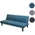 Mendler Schlafsofa HWC-J17, Couch Klappsofa Gästebett Bettsofa, Schlaffunktion Stoff/Textil 165cm ~ türkis-blau