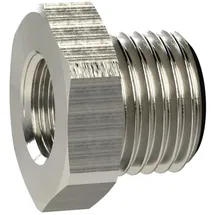 Riegler Reduziernippel kurz, G 1/2 a., G 1/8 i., SW 24, Messing vern.