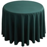 Tischdecke Rund Outdoor Tischdecke Satin,Rund Tischdecken Polyester Einfarbiges Küche Esszimmer Tischdecke für Weihnachten, Hochzeit, Hotel, Bankett,Garten,Dark Green,180cm Round