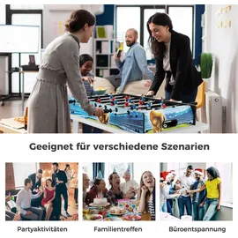 Fantask COSTWAY Tischkicker, Kickertisch inkl. 14 Kicker und 2 Bällen, Punktezähler & abnehmbaren Beinen, Spieltisch für Erwachsene und Kinder, Tischfußball für Spielzimmer, Bar... Braun