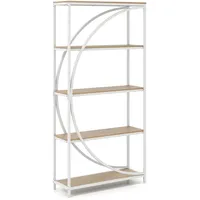 Costway Geometrisches Bücherregal 86 x 30 x 175 cm Weiß