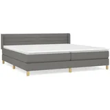 vidaXL Boxspringbett mit Matratze Dunkelgrau 200x200 cm Stoff