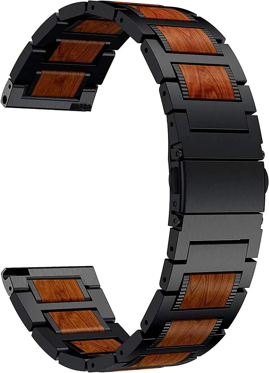 Strap-it Gard Pro Health Smartwatch 2+ Armband Stahl für Gard Pro Health Smartwatch 2+ - Schwarz - Butterfly-Verschluss