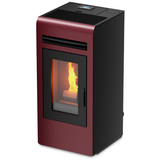 KALOR Pelletkamin | Angela 10C | kanalisierbar | 8,7 kW | Wi-Fi | Bordeaux