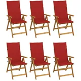 vidaXL Klappbare Gartenstühle 59 x 86,6 x 31,6 cm braun 6 St.