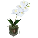 Kunstblume Orchidee  (Weiß, 42 cm)