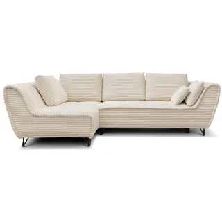 Möbel für Dich Ecksofa Cord Polsterecke Faleria mit Schlaffunktion und Bettkasten, Cordbezug