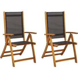 vidaXL Gartenstuhl 57,5 x 72 x 109 cm schwarz 2 St.