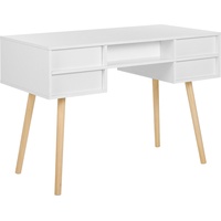 Beliani Schreibtisch weiß 110 x 55 cm 4 Schubladen LEVIN