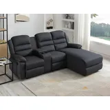 vente-unique Ecksofa Relaxsofa - Ecke Rechts - Stoff - Anthrazit - MACEDONIA