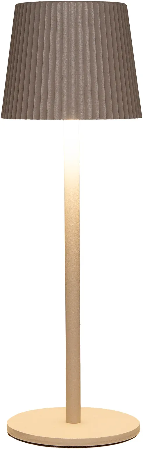 LED Lampe Riffel 9x27,5cm Touch wiederaufladbar mit USB Anschluß  - sand