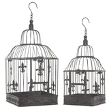 Moritz Deko-Vogelkäfig Vogelkäfig Antik Kolonialstil Antik Shabby Style Käfig Nostalgie Landhausstil VK3VK-AB (Set)
