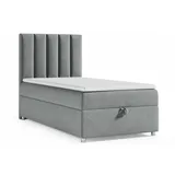 Best For Home Boxbett, Grau, Textil, Höhe ca. 18 cm, Rechteckig, 90x200 cm, Schlafzimmer, Betten, Boxspringbetten