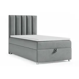 Best For Home Boxbett, Grau, Textil, Höhe ca. 18 cm, Rechteckig, 90x200 cm, Schlafzimmer, Betten, Boxspringbetten